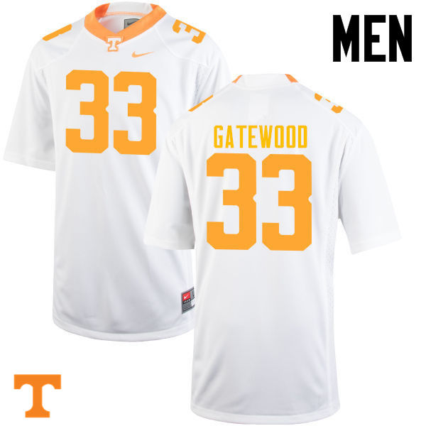 Men #33 MaLeik Gatewood Tennessee Volunteers College Football Jerseys-White - Click Image to Close
